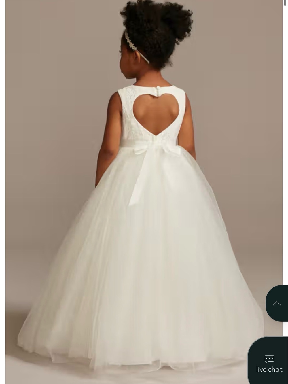 Girls Ball Gown Flower Girl Dress Lace & Tulle - Picture 12 of 16